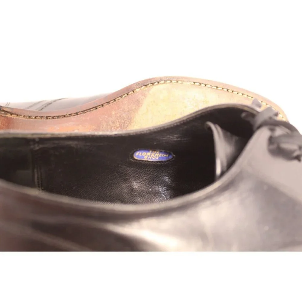 Florsheim Dress Shoes Men's 9D Black Leather Classic‎ Lace Up Modern Y2K #23614